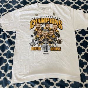 2011 Reebok Boston Bruins Stanley Cup Champs Caricature Shirt Men’s Large NWT